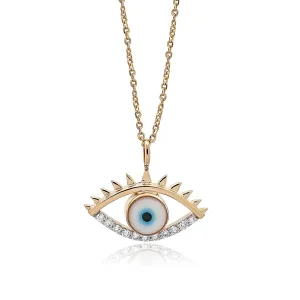 0.16 TW Diamond  Evil Eye Pendant
