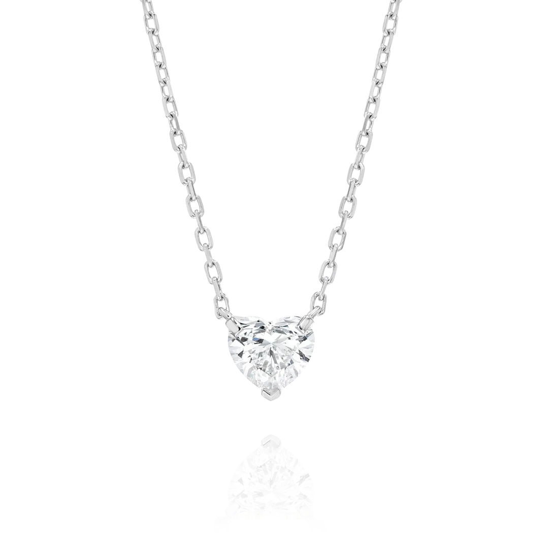 0.3ct Heart Diamond Pendant White Gold
