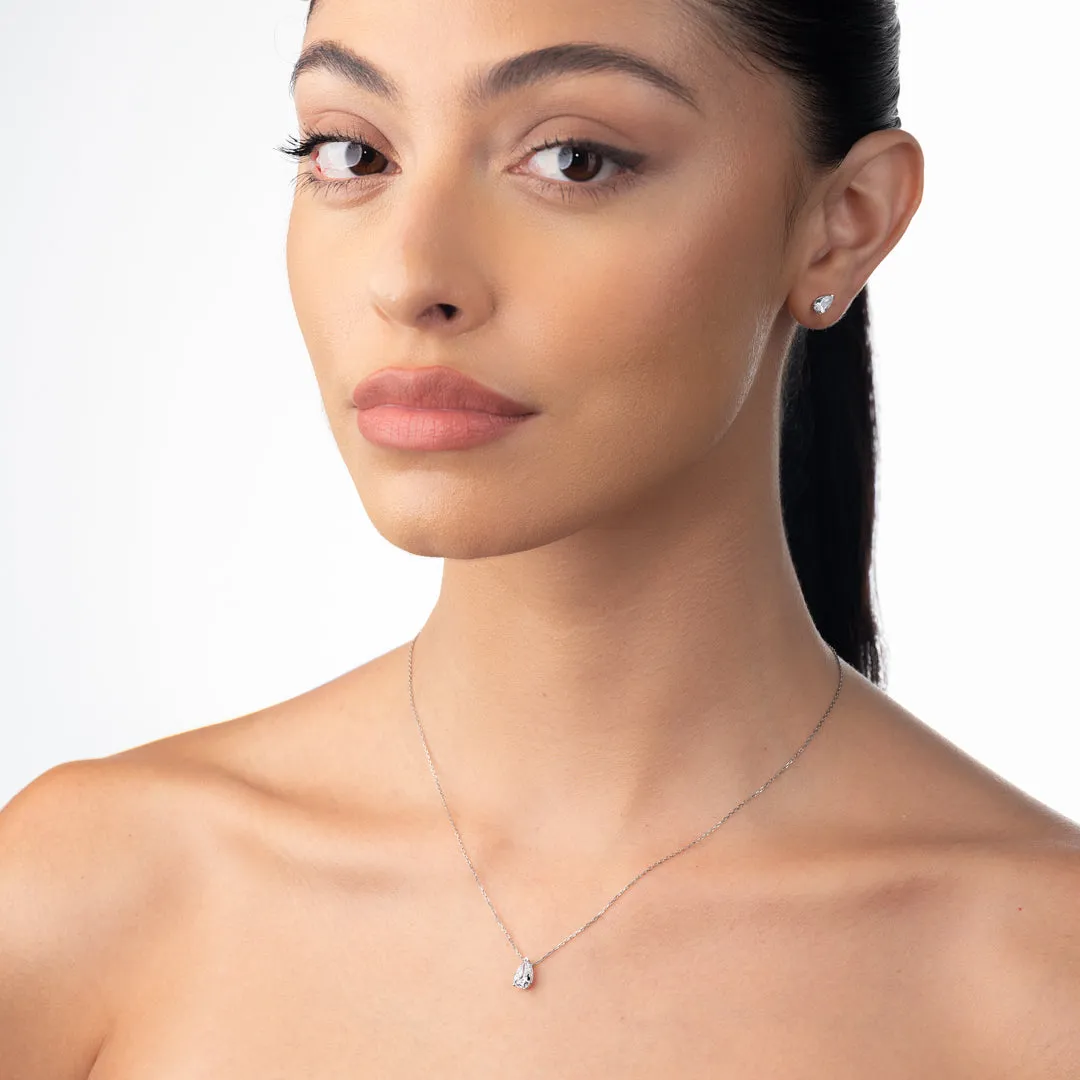 0.7ct Pear Diamond Pendant White Gold