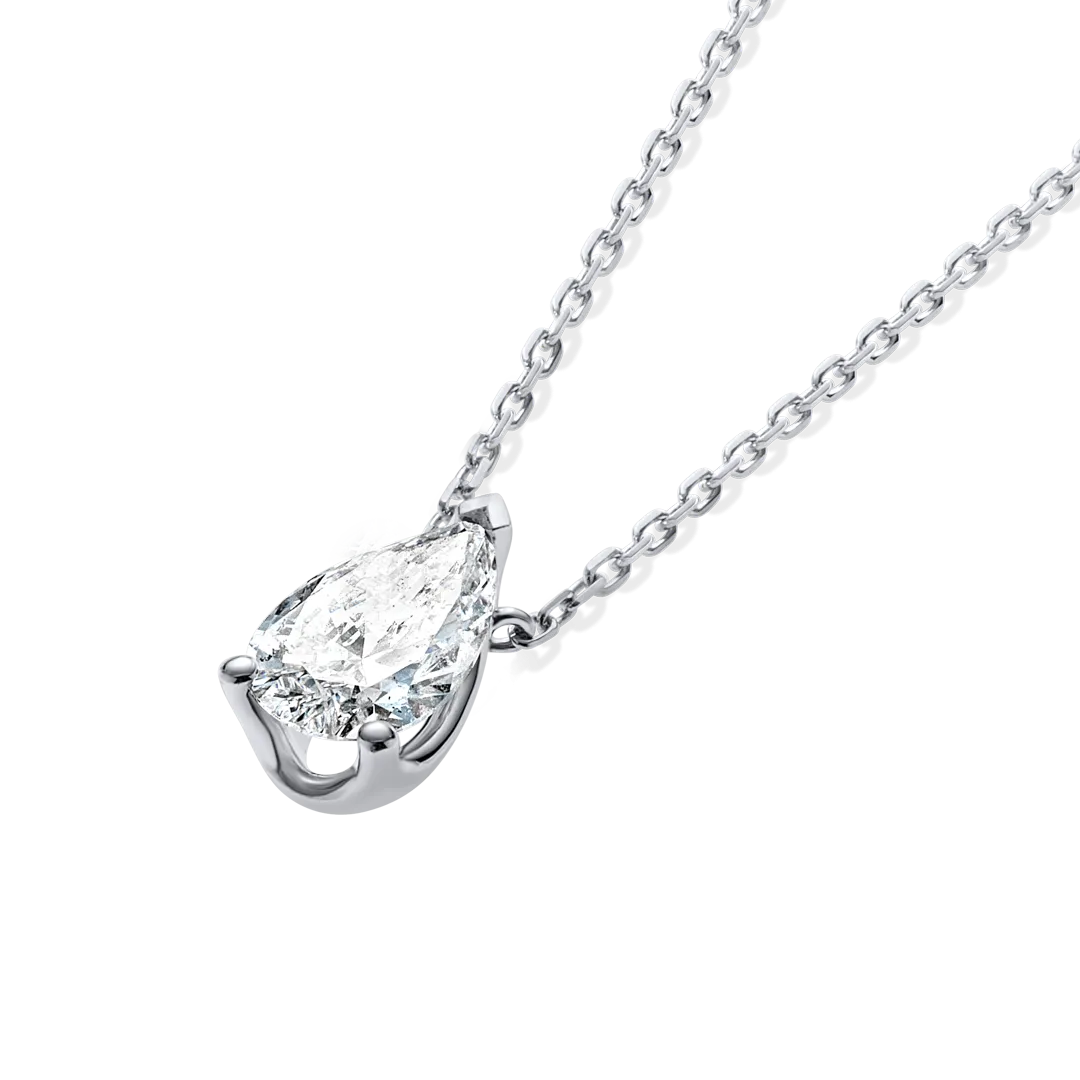 0.7ct Pear Diamond Pendant White Gold
