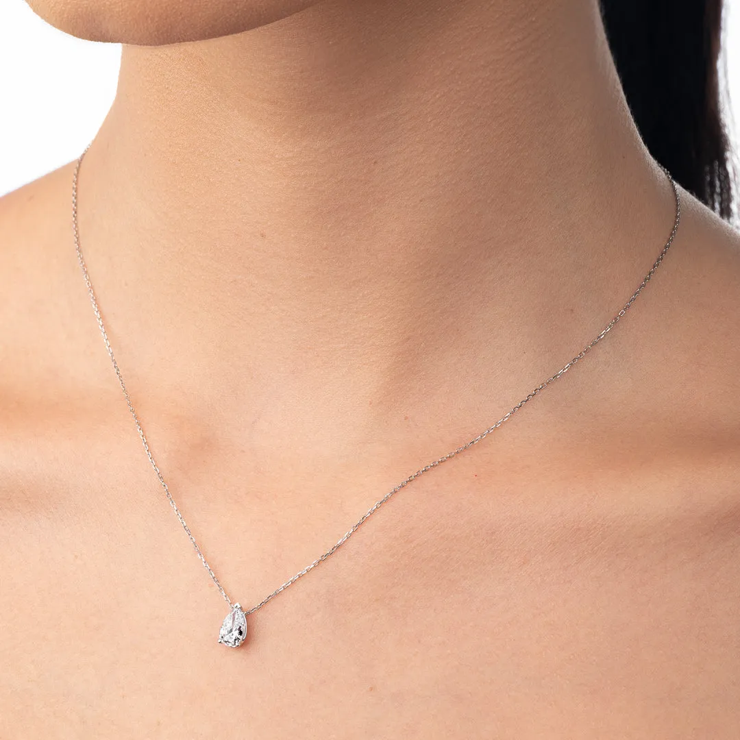 0.7ct Pear Diamond Pendant White Gold