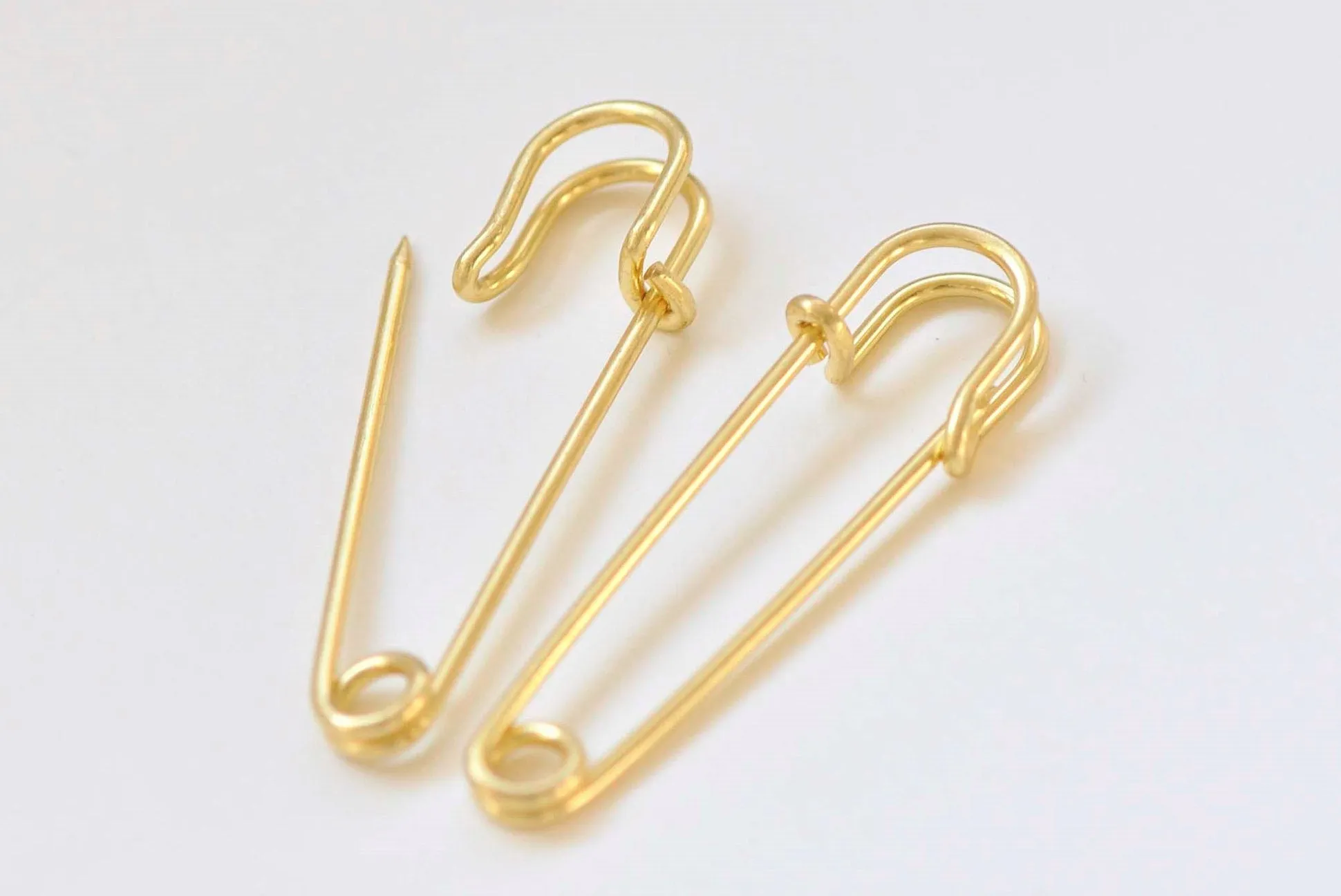 10 pcs Brass Safety Pins Kilt Pins Broochs 2 Inches Long