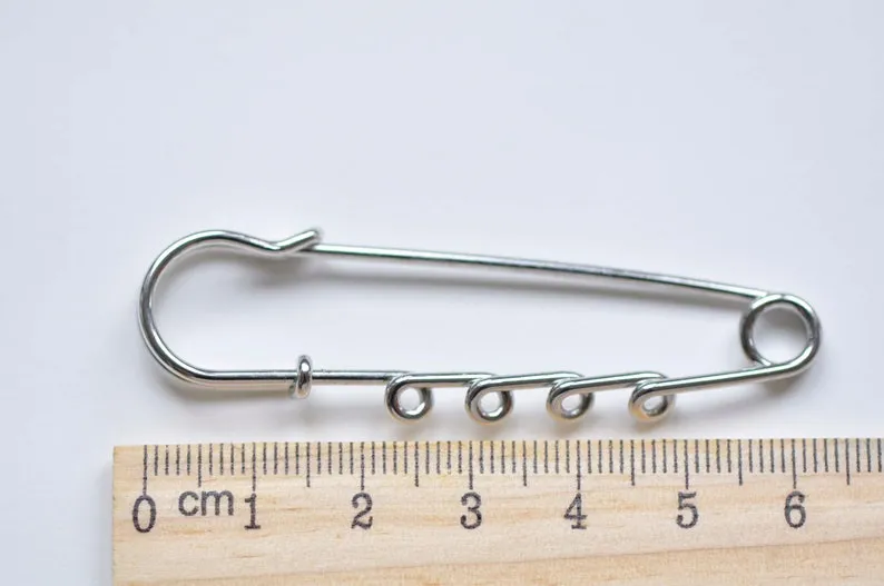 10 pcs Platinum Silvery Gray Kilt Pin Safety Pins Broochs One/Two/Three/Four/Five Loops