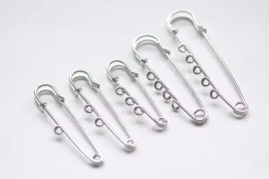 10 pcs Platinum Silvery Gray Kilt Pin Safety Pins Broochs One/Two/Three/Four/Five Loops