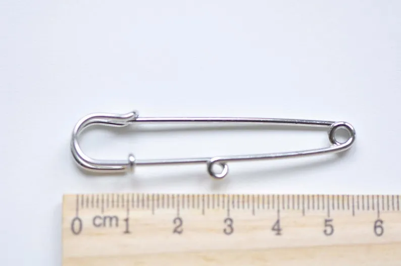 10 pcs Platinum Silvery Gray Kilt Pin Safety Pins Broochs One/Two/Three/Four/Five Loops