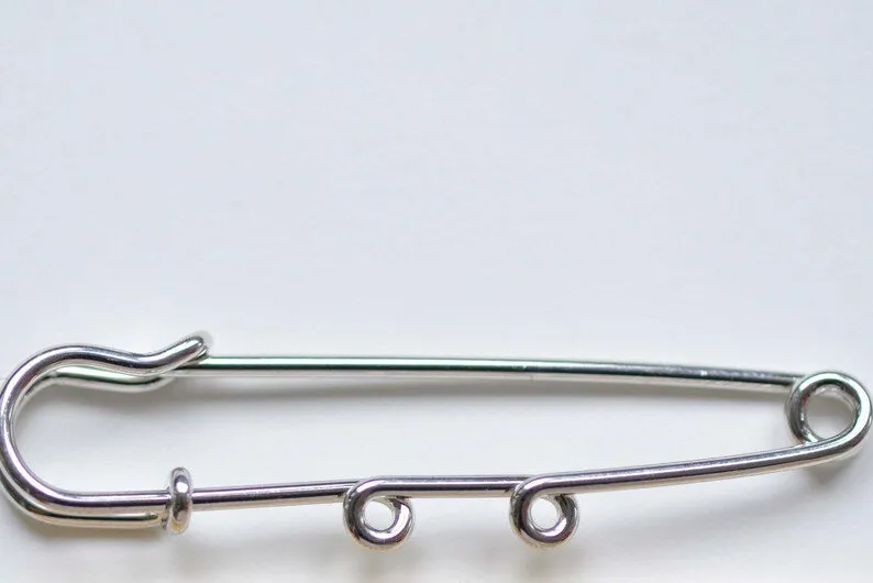 10 pcs Platinum Silvery Gray Kilt Pin Safety Pins Broochs One/Two/Three/Four/Five Loops