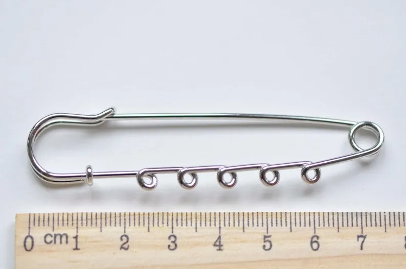 10 pcs Platinum Silvery Gray Kilt Pin Safety Pins Broochs One/Two/Three/Four/Five Loops