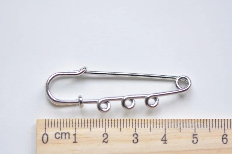 10 pcs Platinum Silvery Gray Kilt Pin Safety Pins Broochs One/Two/Three/Four/Five Loops