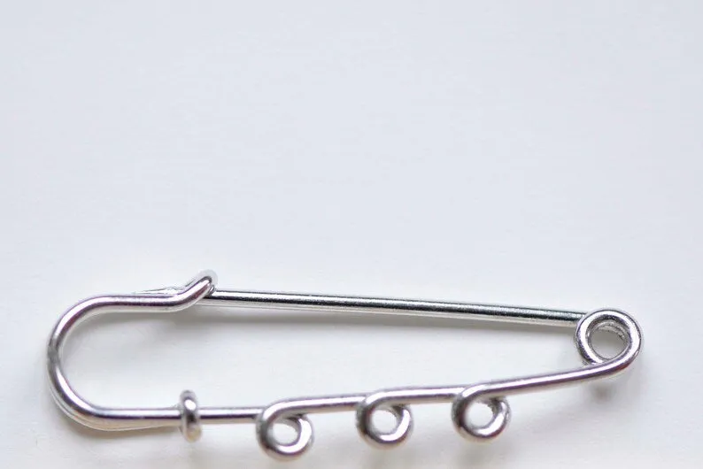 10 pcs Platinum Silvery Gray Kilt Pin Safety Pins Broochs One/Two/Three/Four/Five Loops