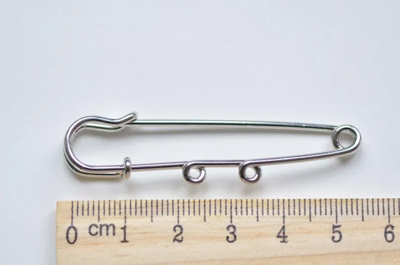 10 pcs Platinum Silvery Gray Kilt Pin Safety Pins Broochs One/Two/Three/Four/Five Loops
