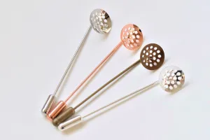 10 Sets Stick Pin Clutch Brooch Multiple Hole Bezel Cup Size 12mm