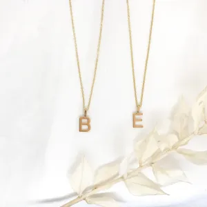 10k Gold Mini Plain Initial Necklace