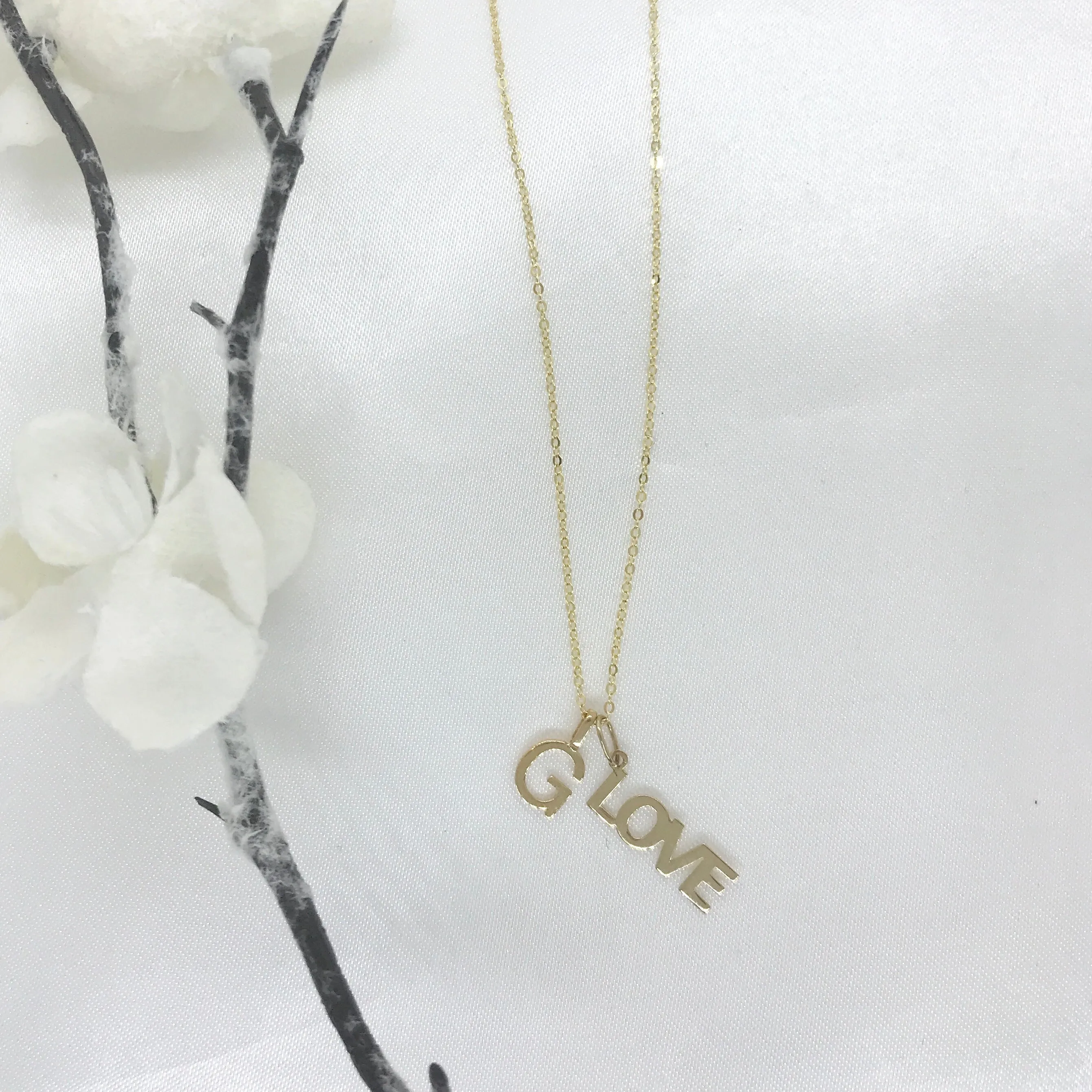 10k Gold Mini Plain Initial Necklace