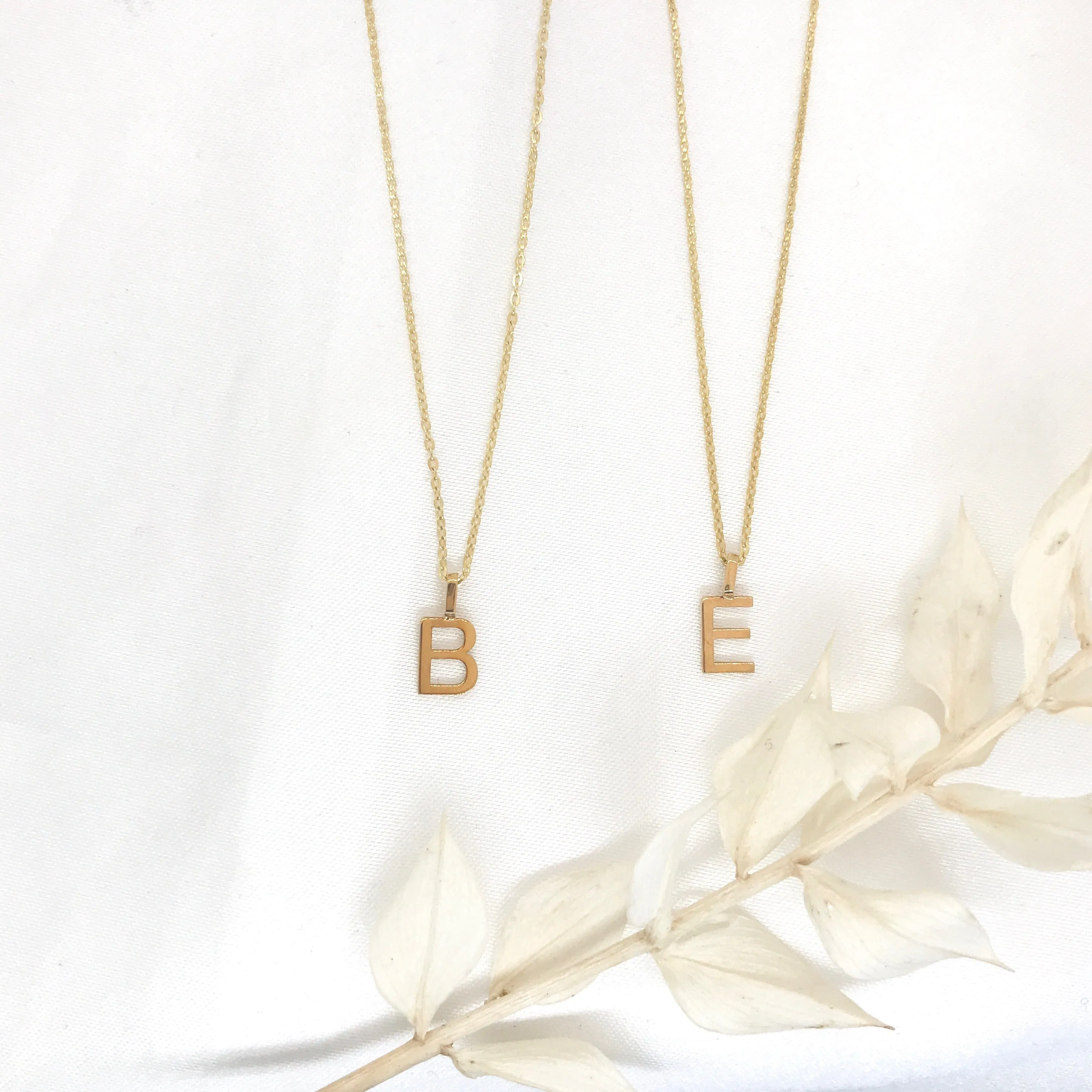 10k Gold Mini Plain Initial Necklace