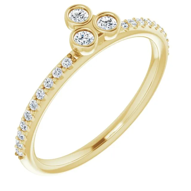 14K Yellow Gold 1/5 CTW Natural Diamond Stackable Ring