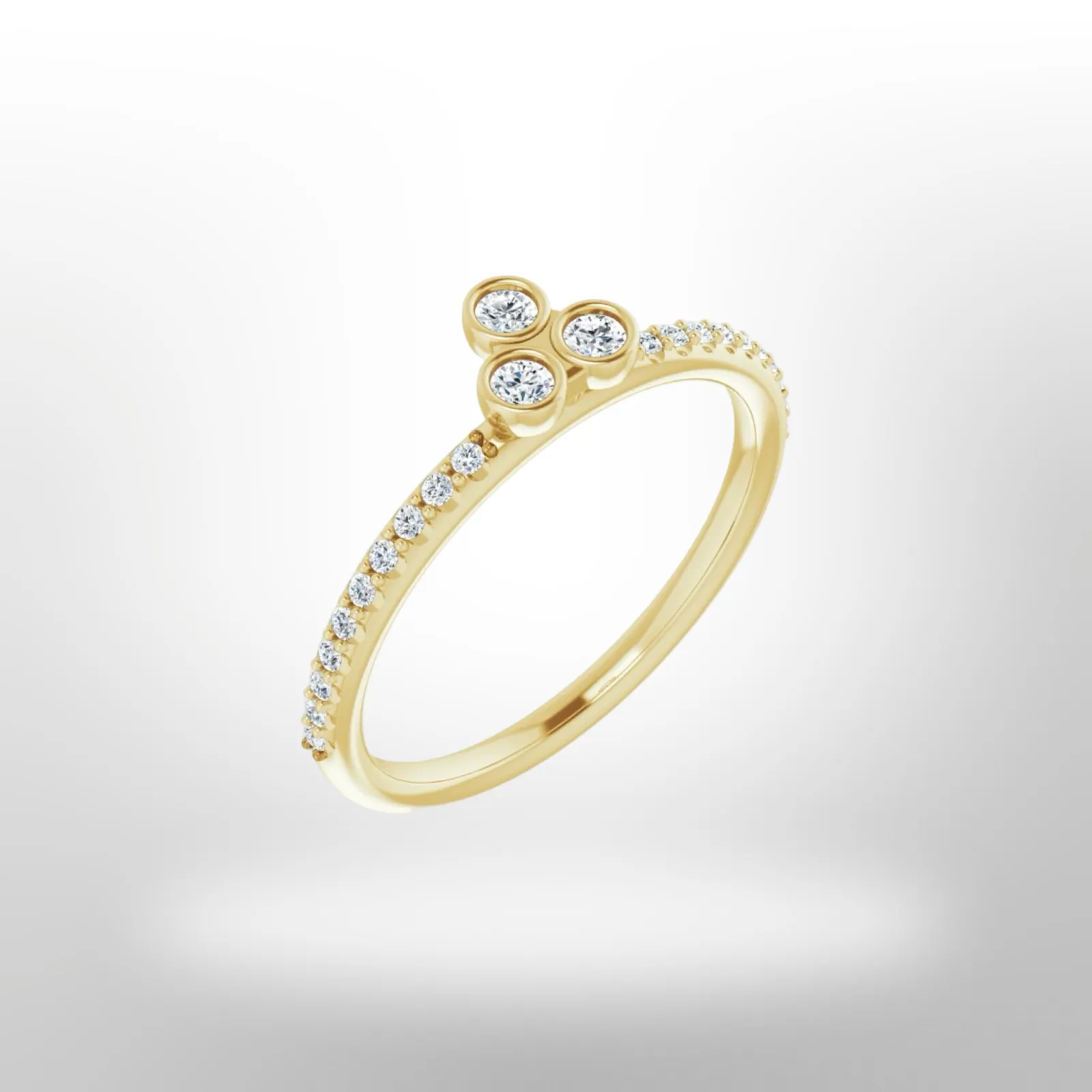 14K Yellow Gold 1/5 CTW Natural Diamond Stackable Ring