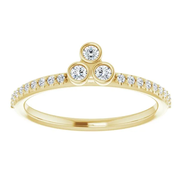 14K Yellow Gold 1/5 CTW Natural Diamond Stackable Ring