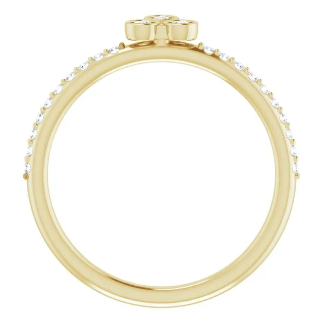 14K Yellow Gold 1/5 CTW Natural Diamond Stackable Ring