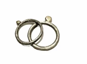 18k Ball Silver Ring