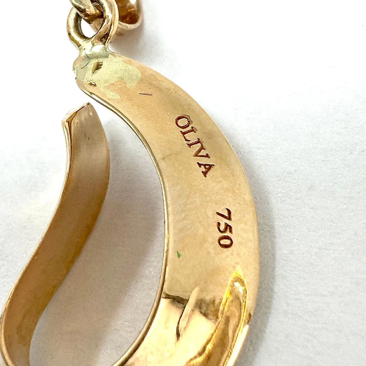 18K Rose Gold Open Diamond Pendant Necklace