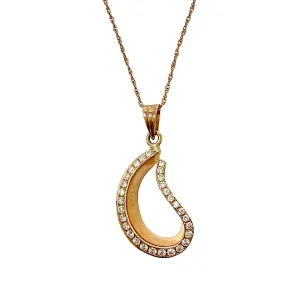 18K Rose Gold Open Diamond Pendant Necklace