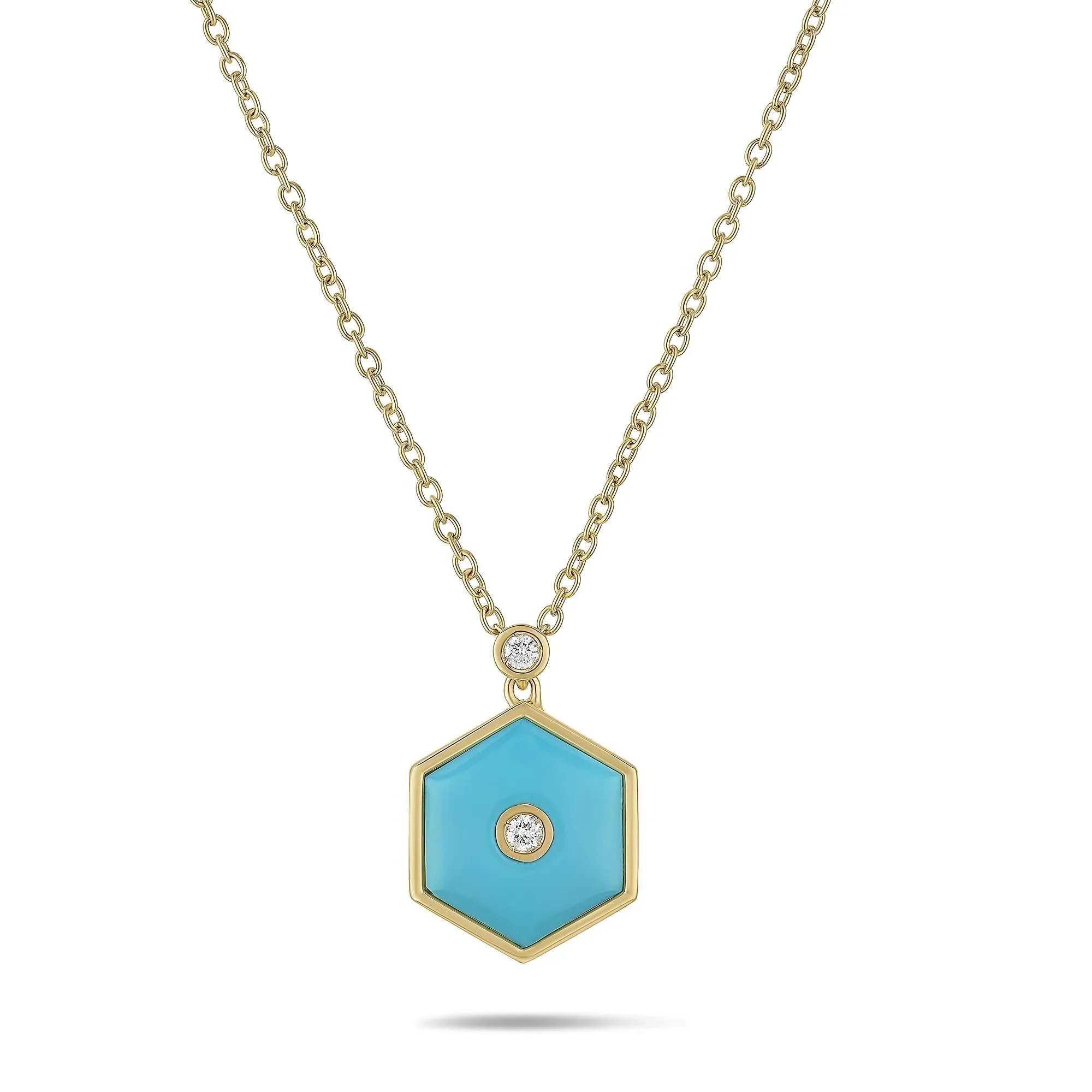 18kt Gold Miseno Turquoise & Diamond Pendant