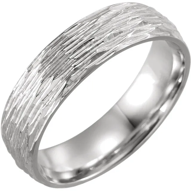 4.5mm Tree Bark Patterned Dome Shape Comfort-Fit Band