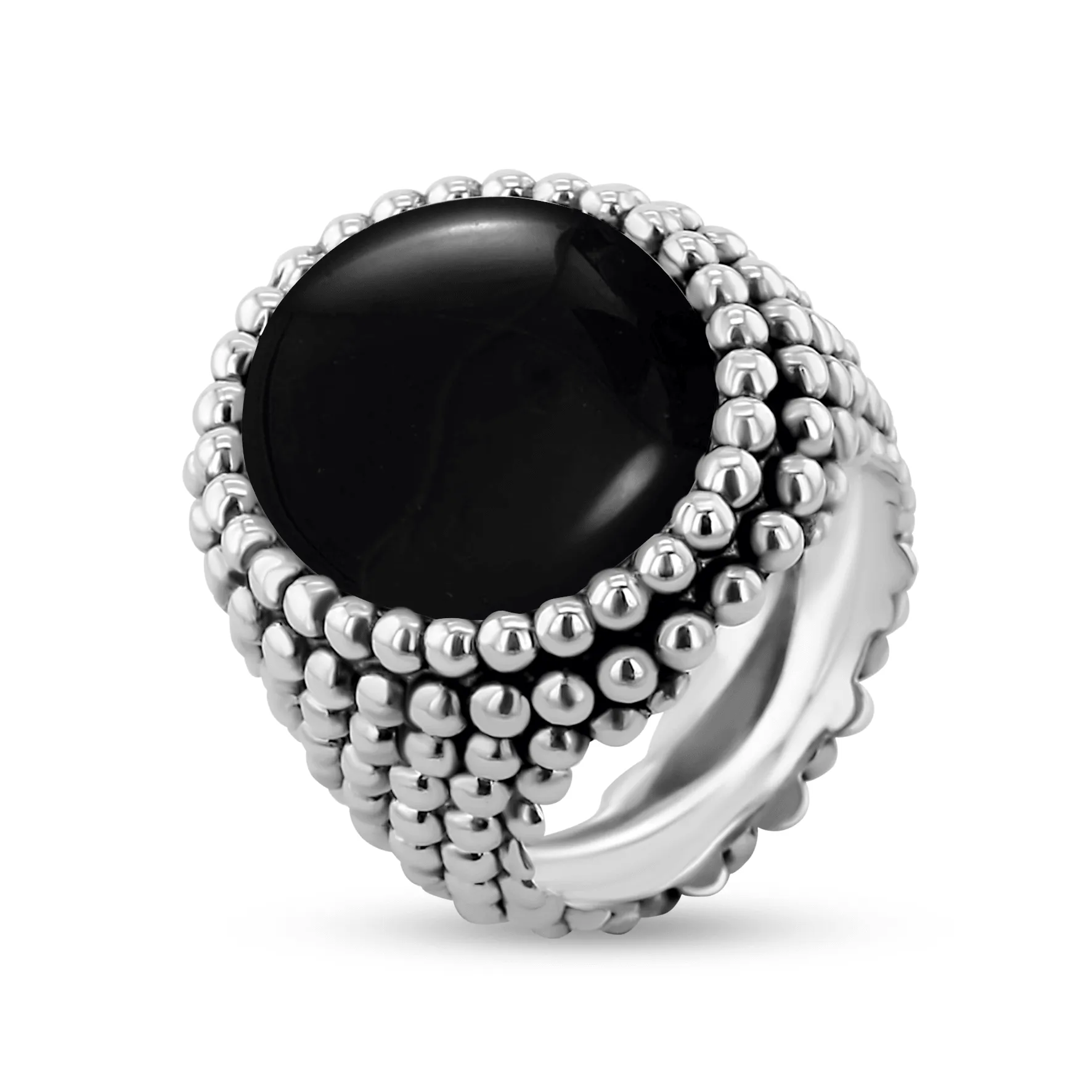 925 Silver Plated Ring Assembled with Black Onyx