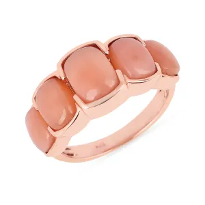 925 Silver Ring with 18k Rose Gold Plating and Opal Assembly