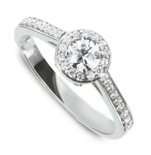 9k White Gold Ring Set with HSI Diamond and White Topaz