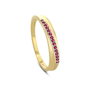 9k Yellow Gold Ring Set with Rubies