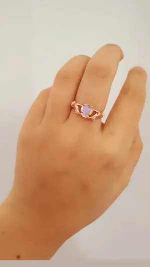 Adjustable Magic Ring in 925 Sterling Silver with Rose Gold Plating