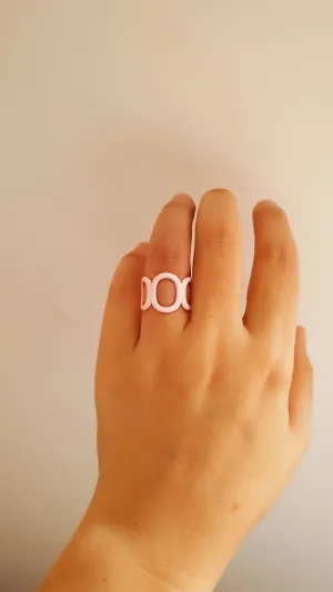 Adjustable Soft Pink Gali Ring in 925 Sterling Silver