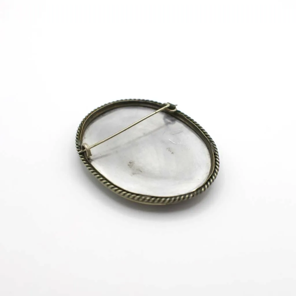 Antique Circa 1890 Hand Painted Miniature On Enamel and Aluminum