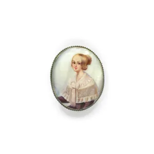 Antique Circa 1890 Hand Painted Miniature On Enamel and Aluminum