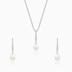Anushka Sharma Silver Drops of Pearls Set