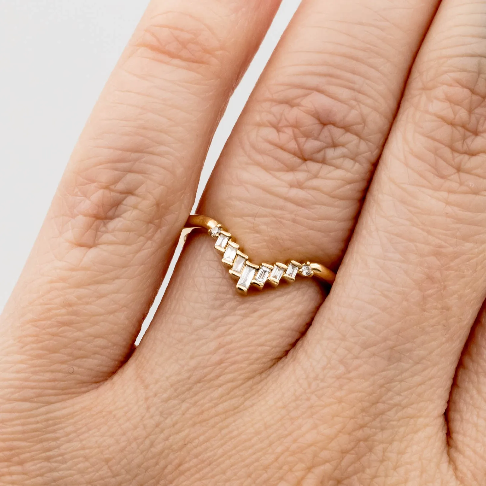 Baguette Diamond Chevron Band