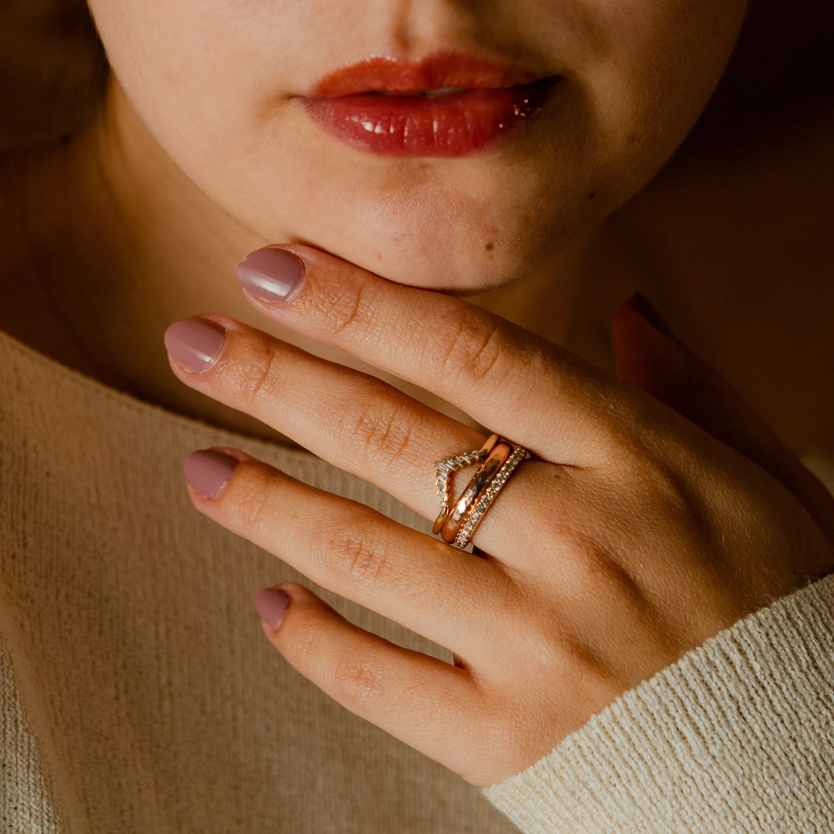 Baguette Diamond Chevron Band