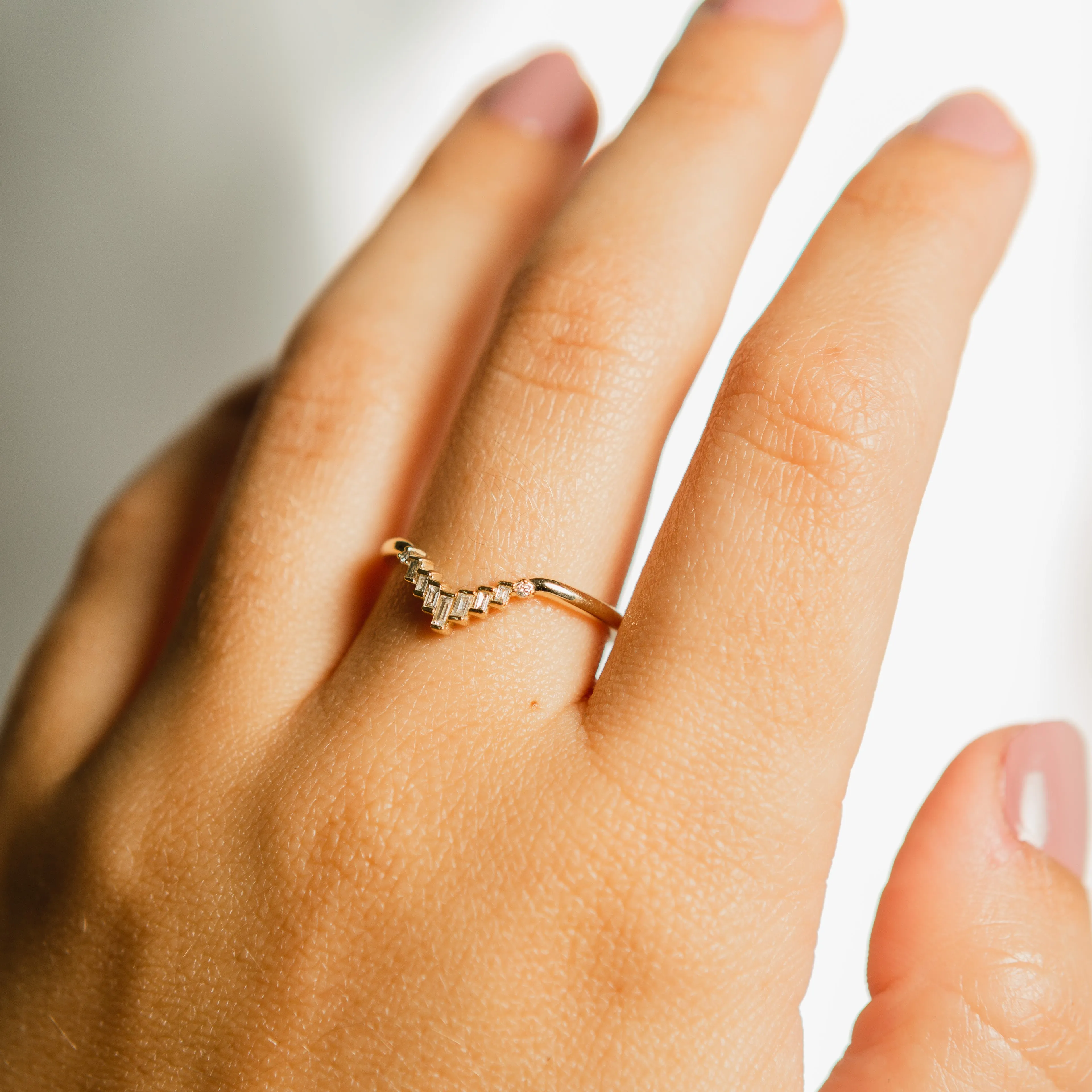 Baguette Diamond Chevron Band