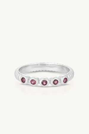 Binded Rhodolite Silver Stacker