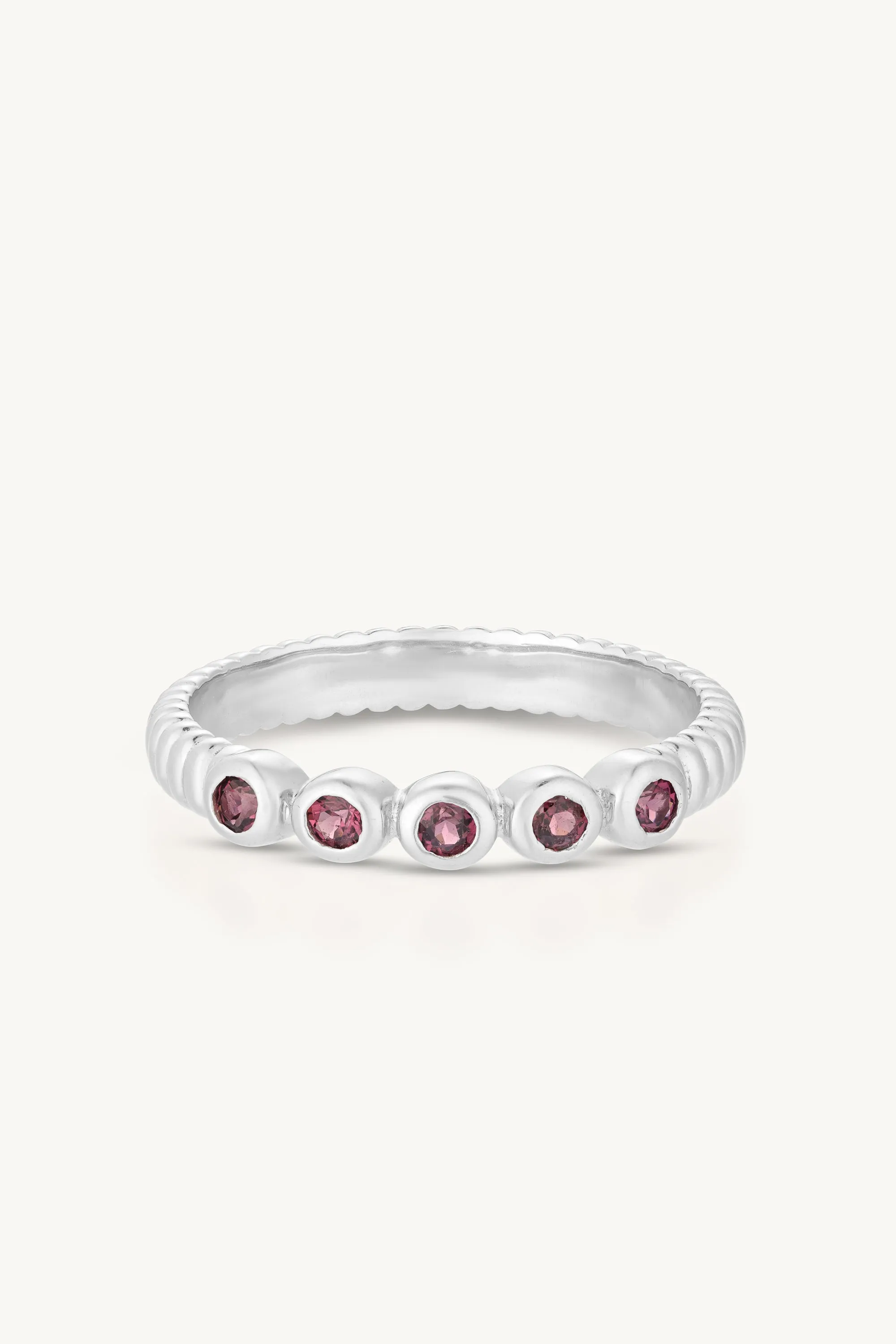 Binded Rhodolite Silver Stacker