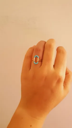 Blue Cinar Adjustable Ring in 925 Sterling Silver
