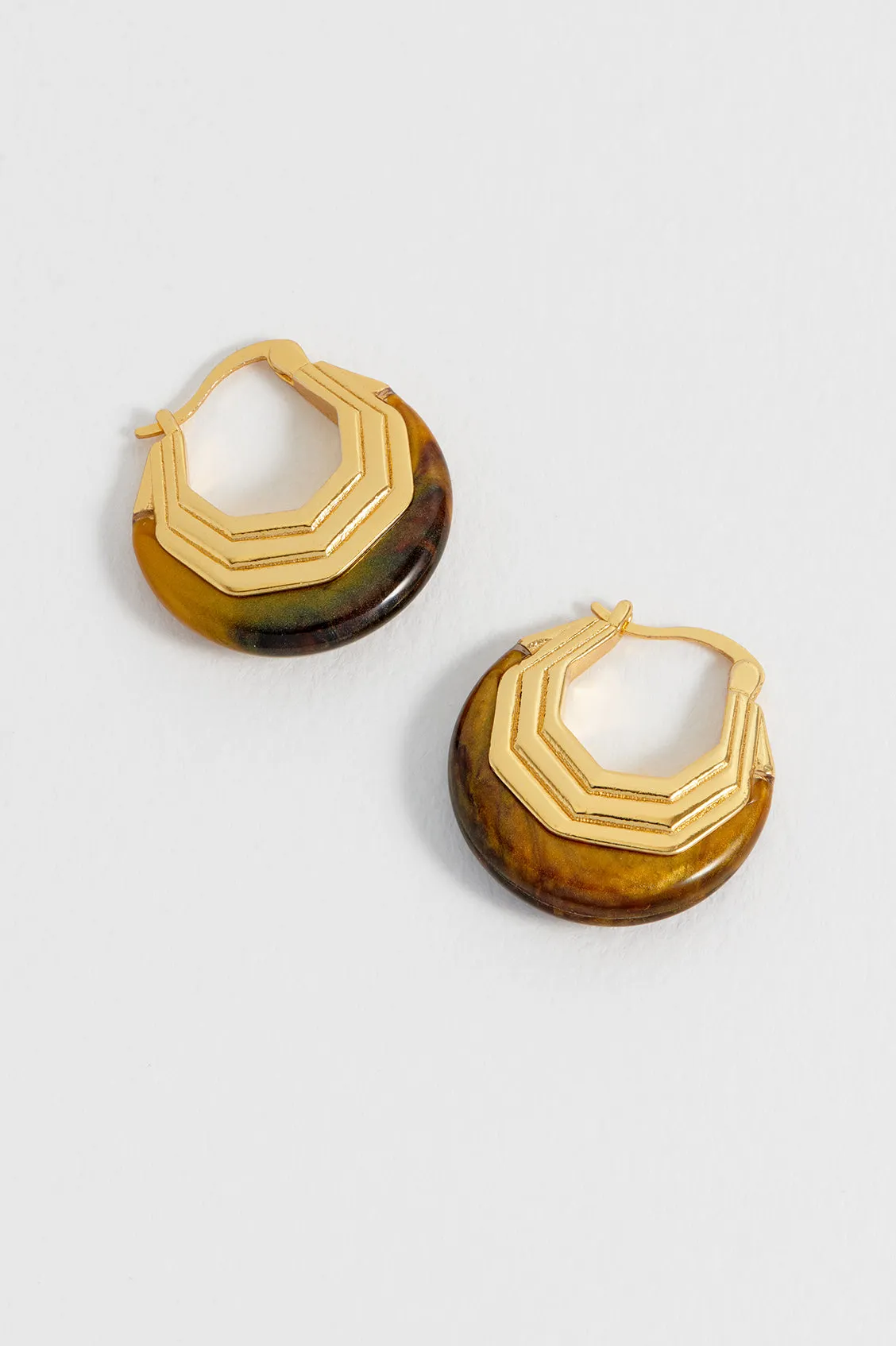 Brown Half Moon Hinge Hoops