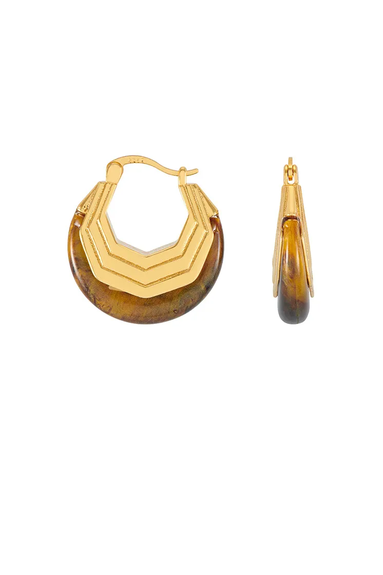 Brown Half Moon Hinge Hoops