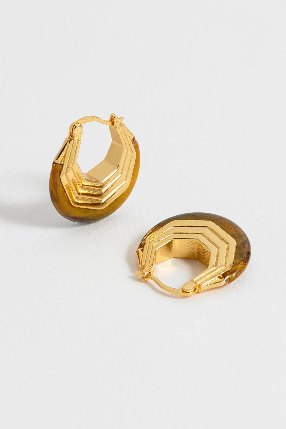 Brown Half Moon Hinge Hoops