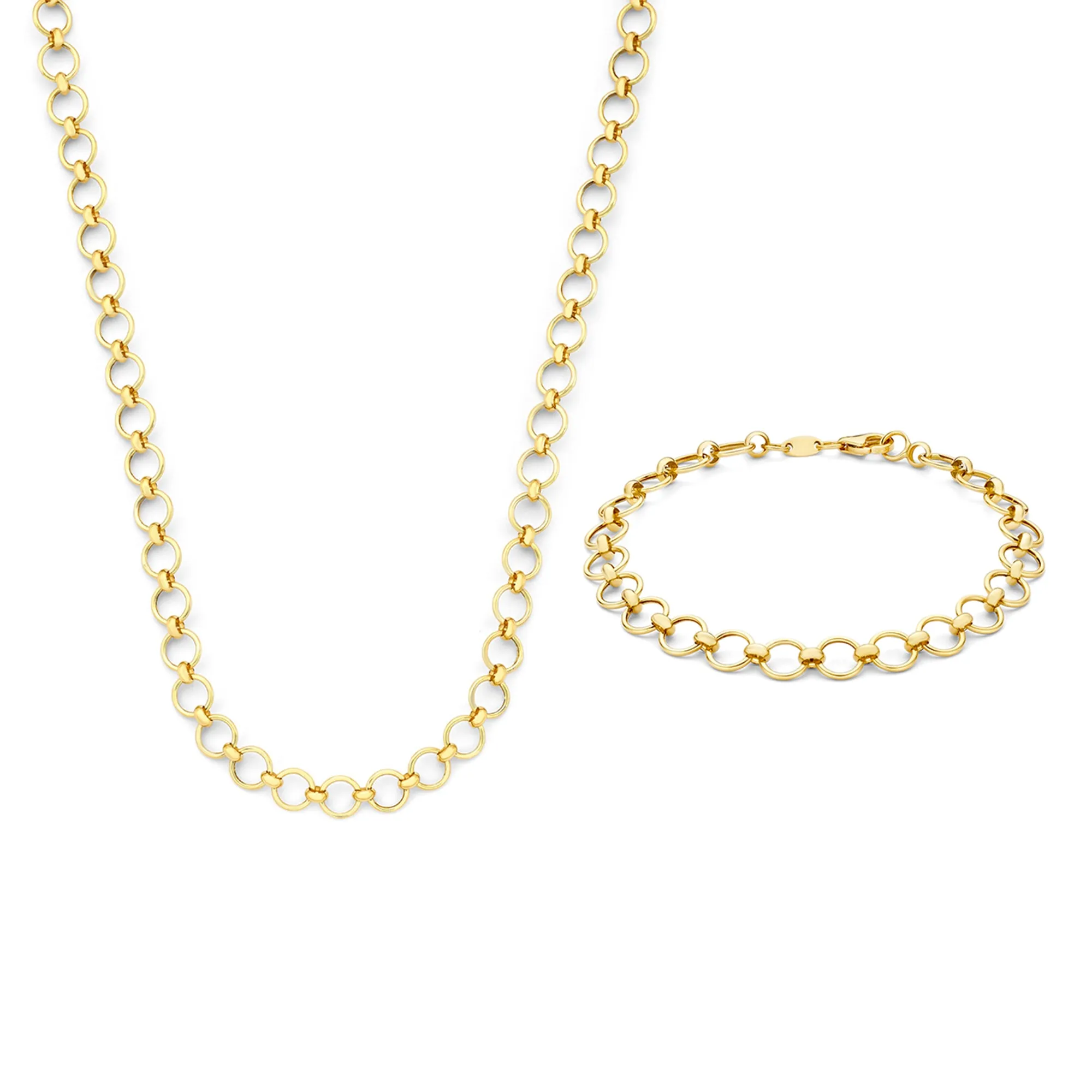 Cadeau d'Isabel 14 karat gold necklace and bracelet gift set