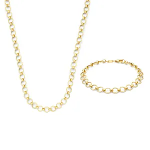 Cadeau d'Isabel 14 karat gold necklace and bracelet gift set