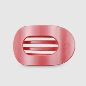 Calming Coral Flat Round Hair Clip - Small