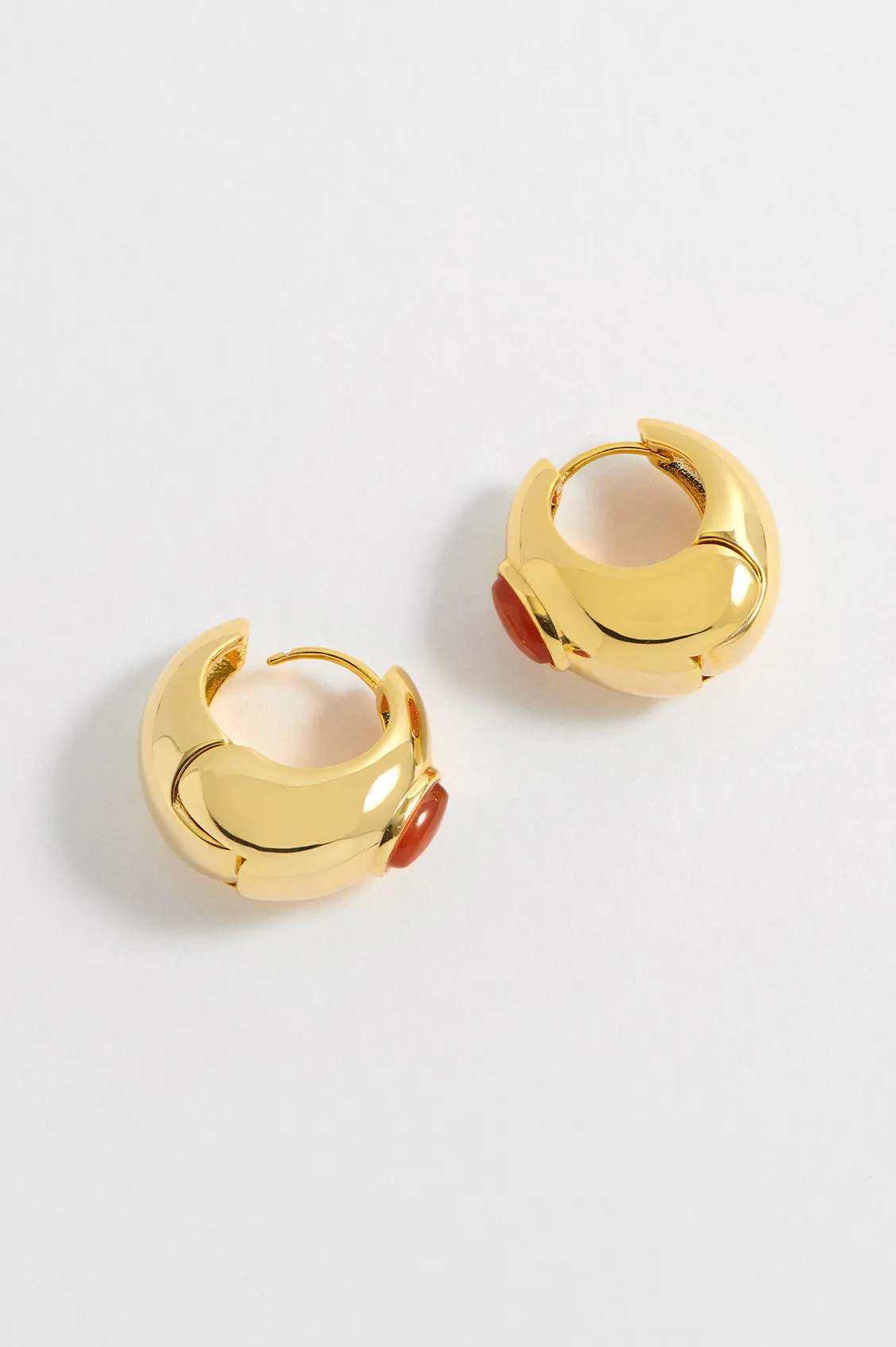 Chunky Gemstone Hinge Hoops