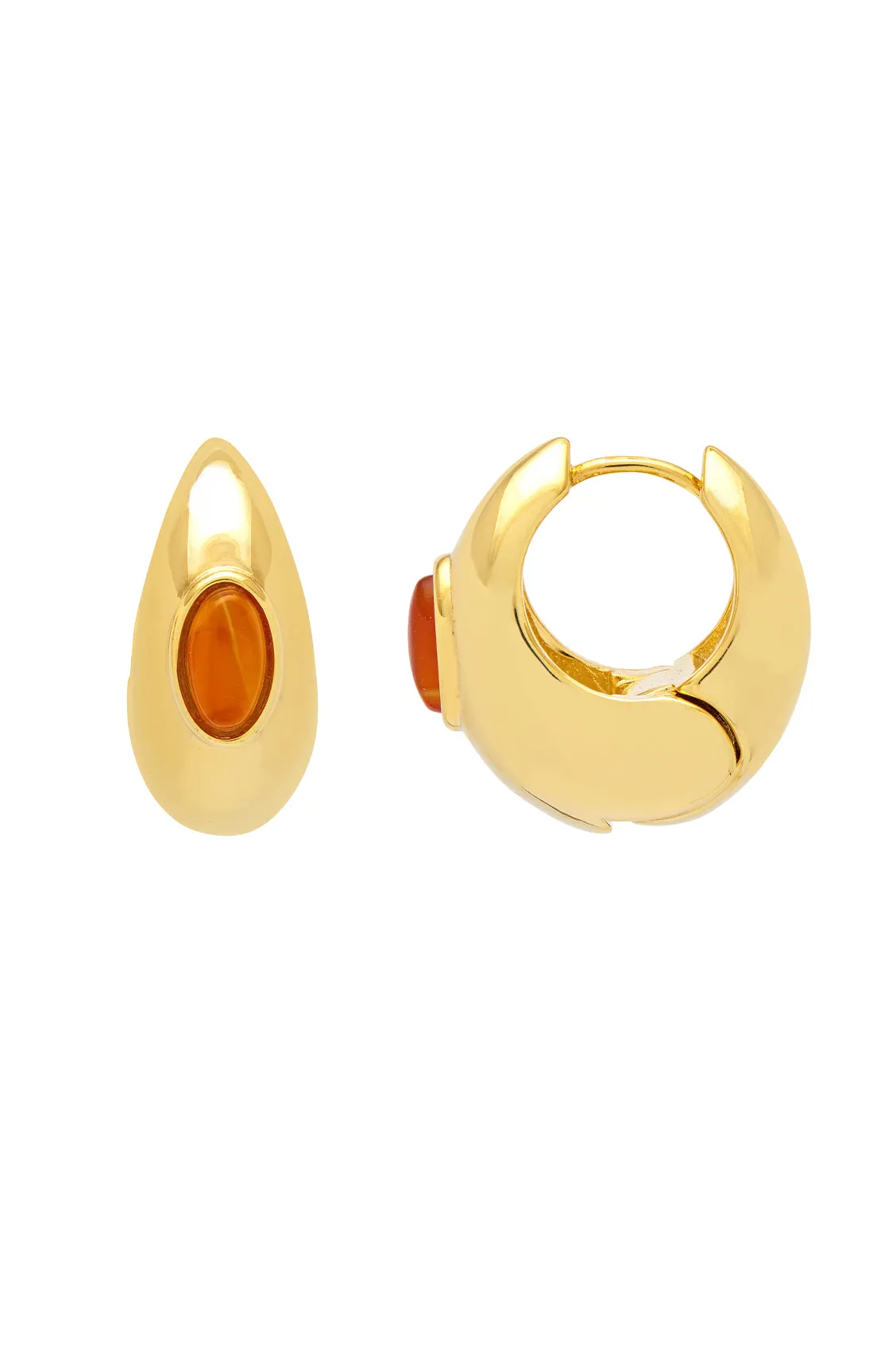 Chunky Gemstone Hinge Hoops